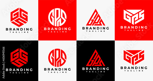 Modern initial GGS GSG GPS logo design