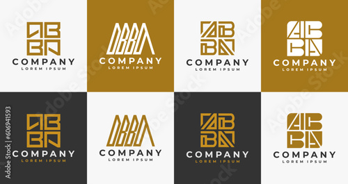 Luxury company letter A B ABBA logo design
