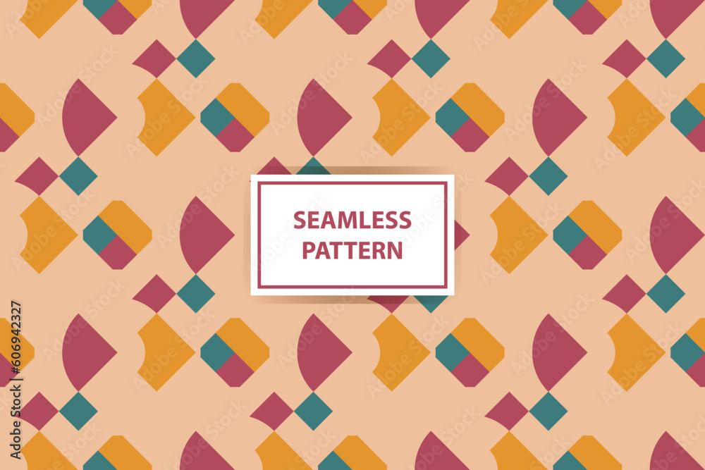 geometric seamless pattern. Abstract graphic background with squares, lines, grid. Simple geo texture. Ethnic style ornament. Repeat vintage design for decor, print
