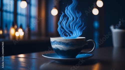 Cup of Coffee Blue Smoke, Generative Ai