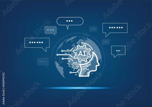 man using technology smart robot, artificial intelligence by enter command prompt for generates something, Artificial intelligence (AI), machine learning and modern computer technologies concepts.
