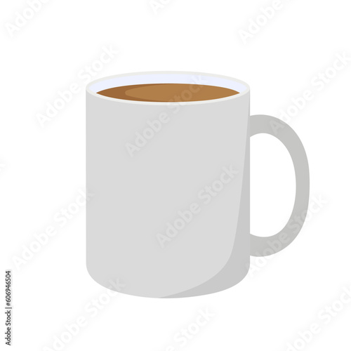 White or gray mug on a white background. Vector illustration in flat style.