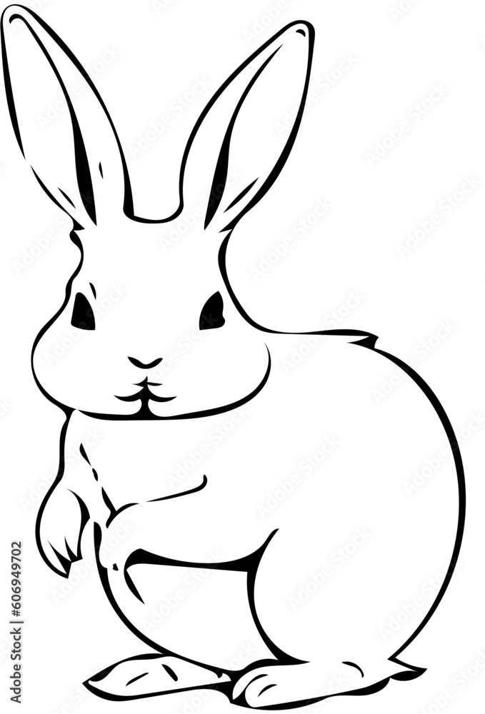A cute bunny starring vector illustration design | Silhouette of a adorable rabbit black and white A cute bunny starring vector illustration design | Silhouette of a adorable rabbit black and white