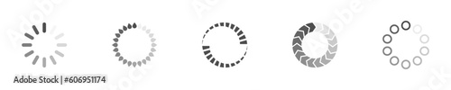 Download sign set. Load icons set. Load system. Data load. Loading bar. Froze computer. Vector stock illustration. Vector illustration. Vector illustration