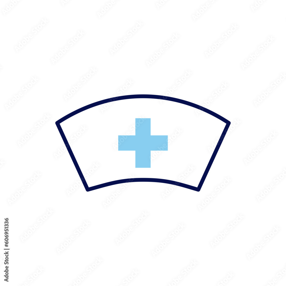Fototapeta premium Nurse Hat related vector line icon. Isolated on white background. Vector illustration. Editable stroke