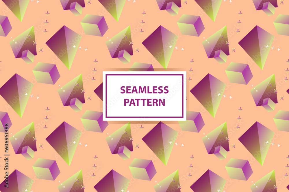 Neo memphis seamless pattern with gradient color