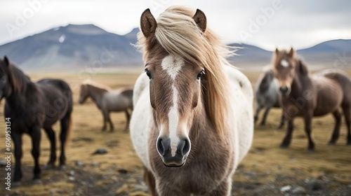 The Icelandic horse may be a breed of horse made in Iceland. Creative resource  AI Generated