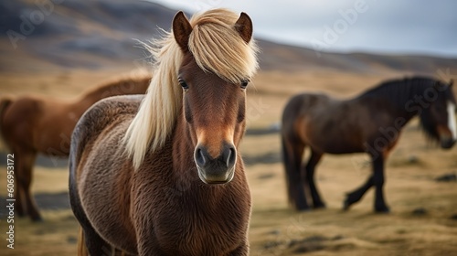 The Icelandic horse may be a breed of horse made in Iceland. Creative resource, AI Generated