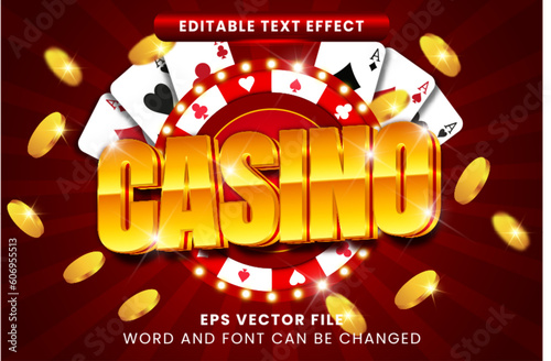 3D casino theme editable vector text effect