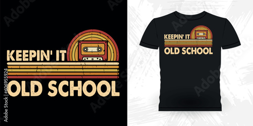 Funny Old School Hip Hop Retro Vintage Cassette Music Mixtape T-shirt Design