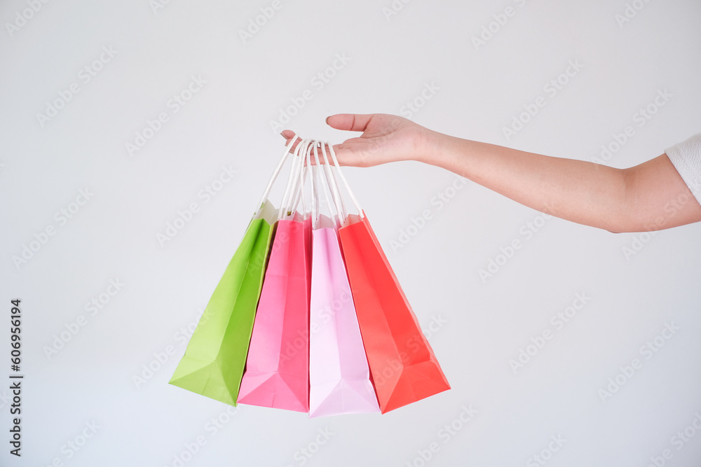 woman holding shopping bag