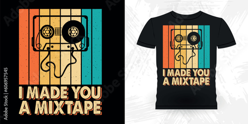 Funny Old School Hip Hop Retro Vintage Cassette Music Mixtape T-shirt Design