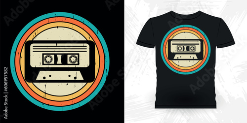 Funny Old School Hip Hop Retro Vintage Cassette Music Mixtape T-shirt Design