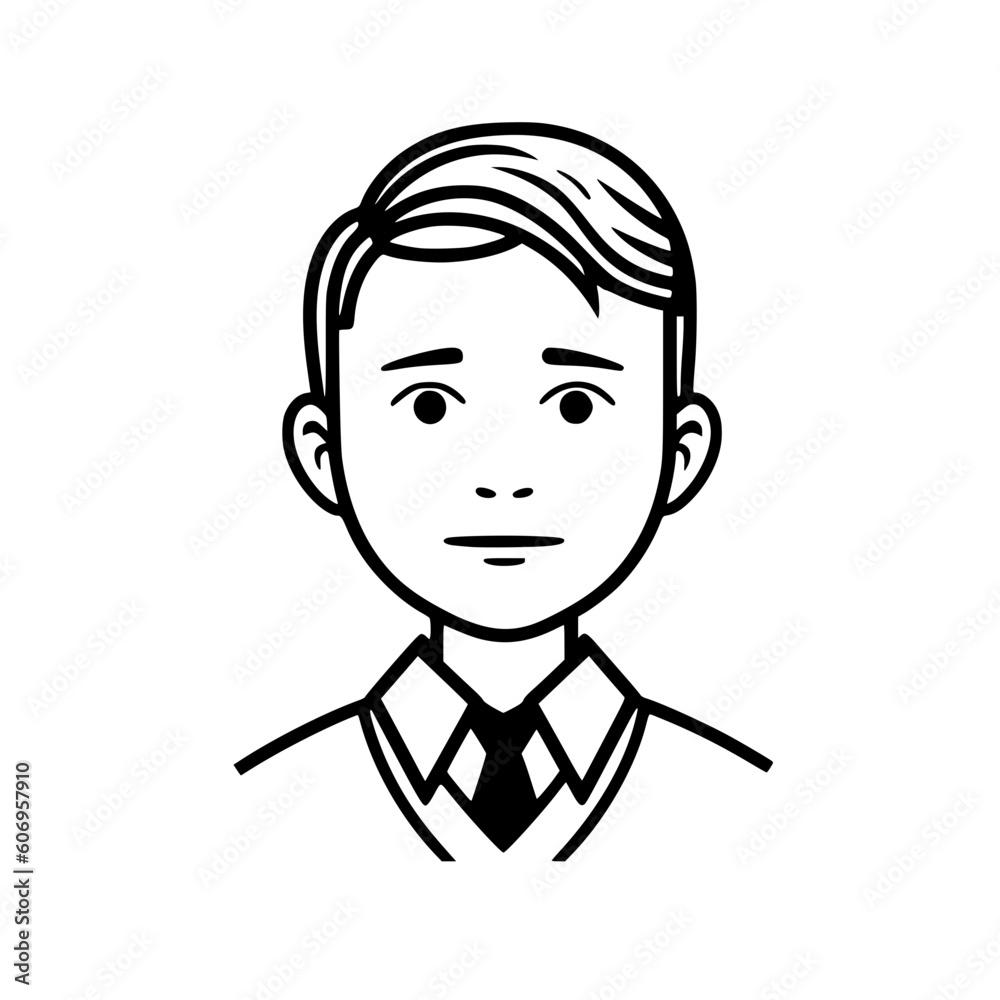 Schoolboy portrait vector illustration isolated on transparent background Schoolboy portrait vector illustration isolated on transparent background