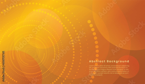Abstract orange background with dot circles. Vector illustration