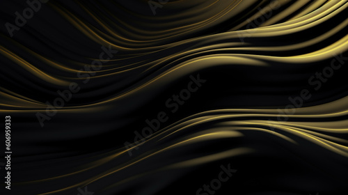black and gold background neon Generative AI illustration