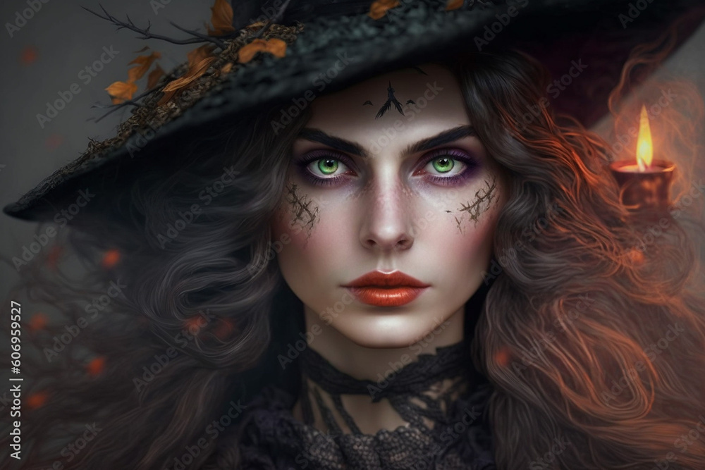 美人の魔女のイメージ:AI生成画像 美人の魔女のイメージ:AI生成画像