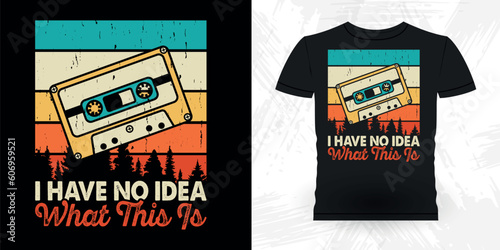 Funny Old School Hip Hop Retro Vintage Cassette Music Mixtape T-shirt Design