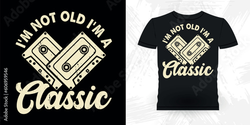 Funny Old School Hip Hop Retro Vintage Cassette Music Mixtape T-shirt Design