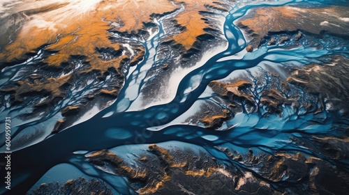Screen saver background abstract pattern of rivers, running water and natural landscapesMade with the highest quality generative AI tools
