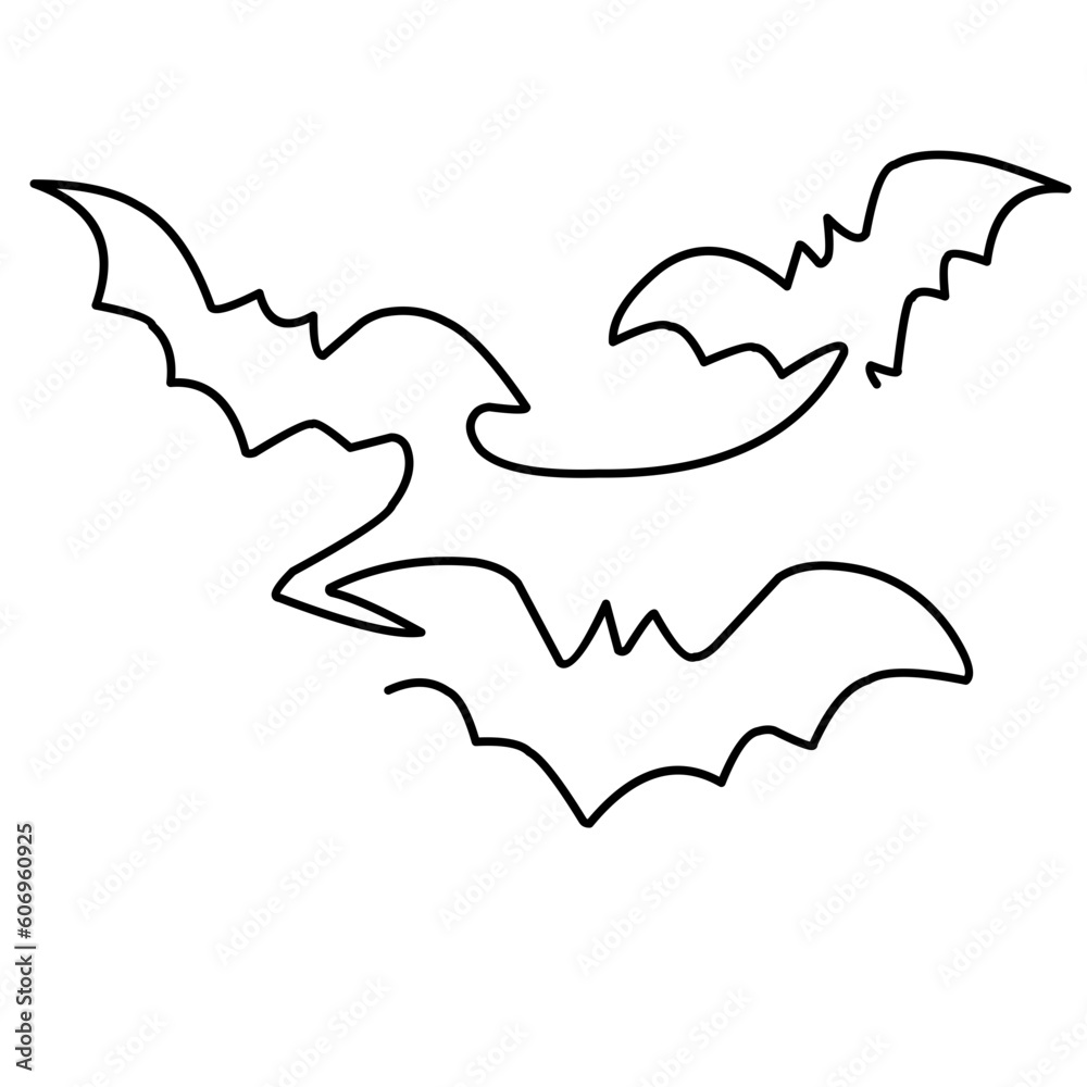 Single continuous line drawing of cute flying bat for nature lover organization logo identity. Nocturnal mammal animal mascot concept for comic hero symbol. One line draw design vector illustration Single continuous line drawing of cute flying bat for nature lover organization logo identity. Nocturnal mammal animal mascot concept for comic hero symbol. One line draw design vector illustration