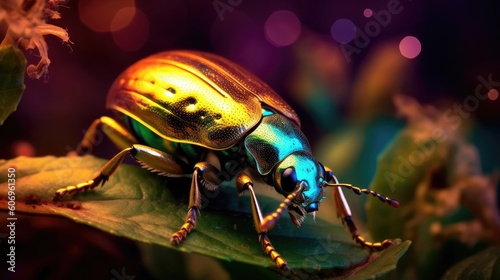Close up of metallic beetles with oil slick colour   Made with the highest quality generative AI tools © jackson