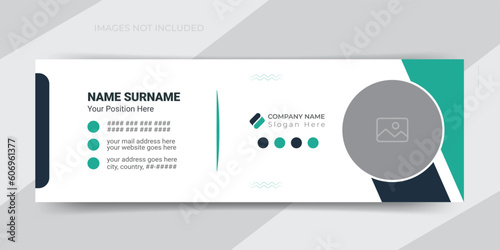 Minimal-style corporate business agency email signature or email footer template design
