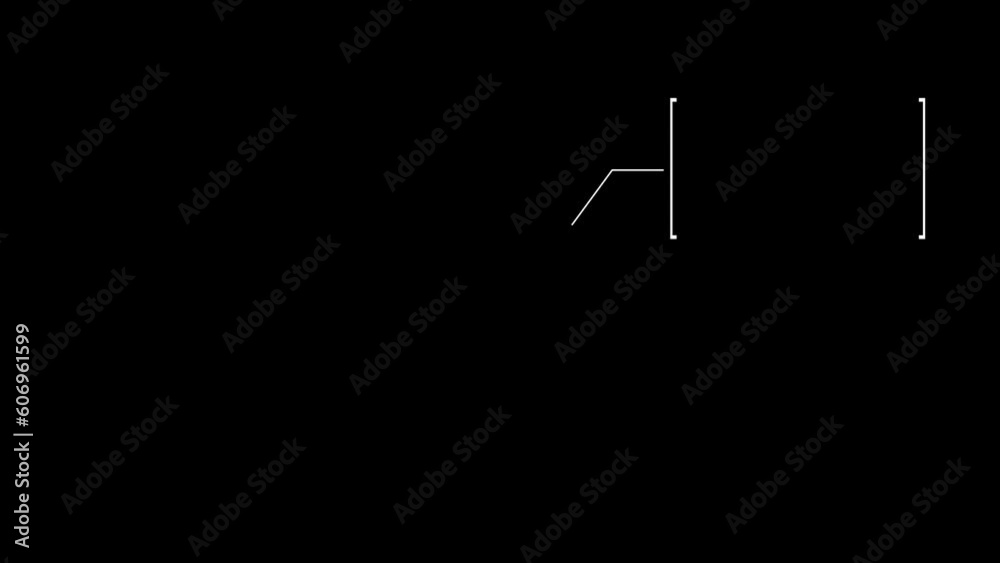 Line box on a dark background. HUD elements. Hud callout scoreboard. Copy space for text, presentation. Information, Business, infographic, advertising concept. 60 fps 3D animation