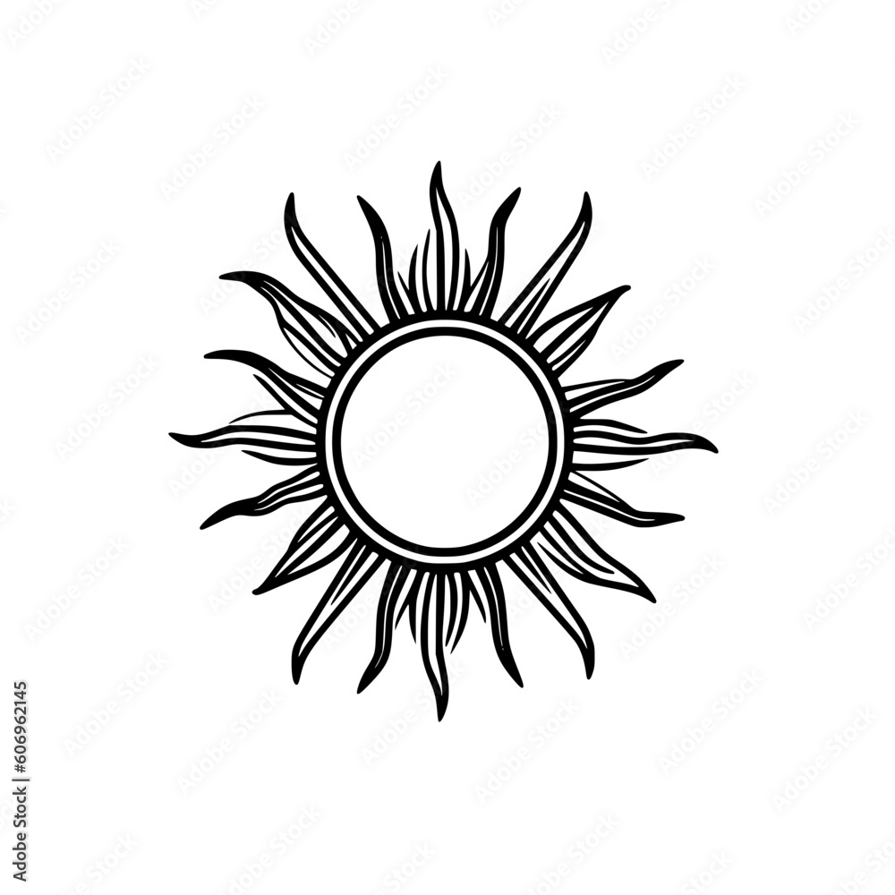 Sun vector illustration isolated on transparent background