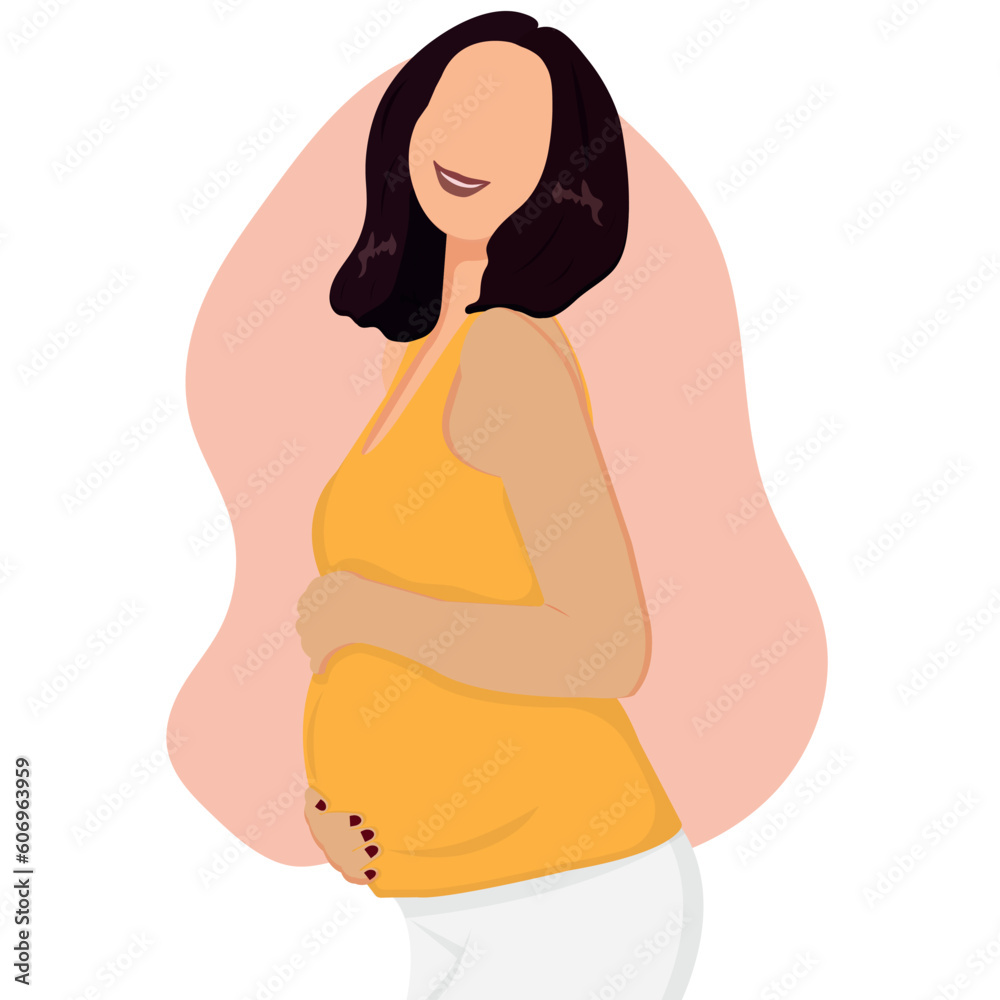 Future mom. Vector stock illustration. A character without a face. Flat style. Childbirth. Motherhood Future mom. Vector stock illustration. A character without a face. Flat style. Childbirth. Motherhood