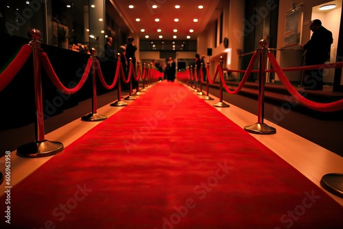 A luxurious red carpet for VIP guests, generative AI.