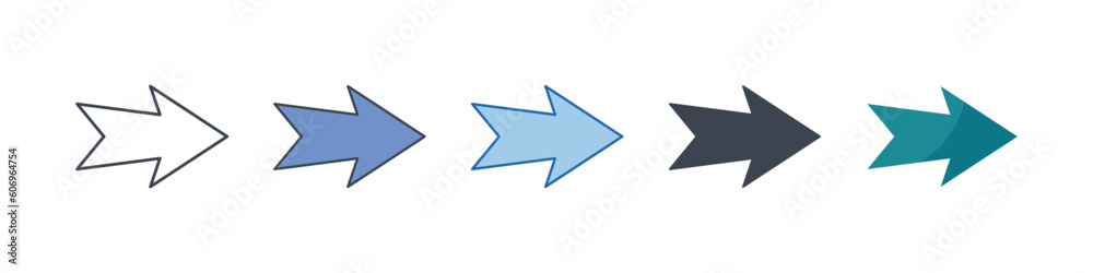 Right Arrow icon symbol template for graphic and web design collection logo vector illustration Right Arrow icon symbol template for graphic and web design collection logo vector illustration
