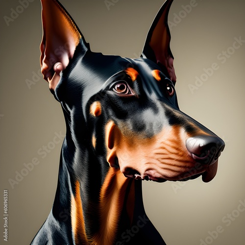 Doberman Pinscher Dog, Generative AI Illustration