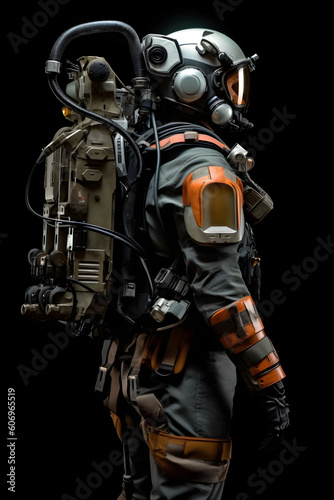 Futuristic jetpack suit