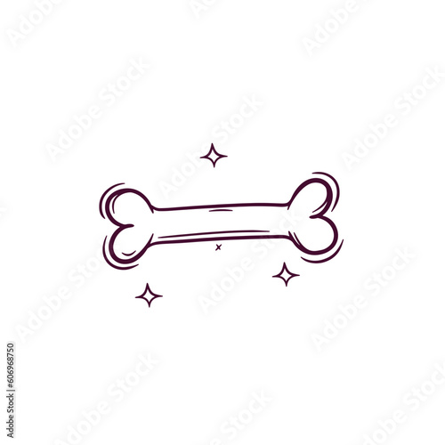 Hand Drawn Bone. Doodle Vector Sketch Illustration