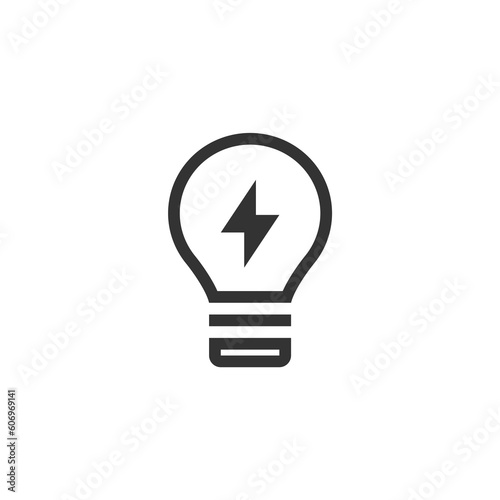 Vector black electricity icon set on white background,Lightning, Electric power vector logo design element. Energy and thunder electricity symbol concept. Lightning sign in circle.