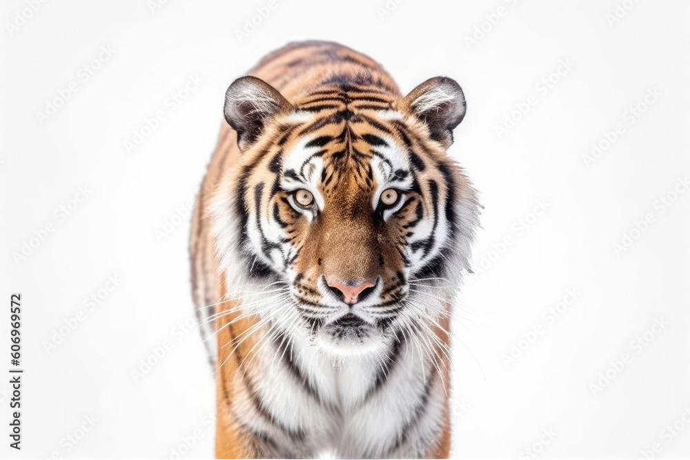 Fototapeta premium Tiger isolated on white background, Generative AI