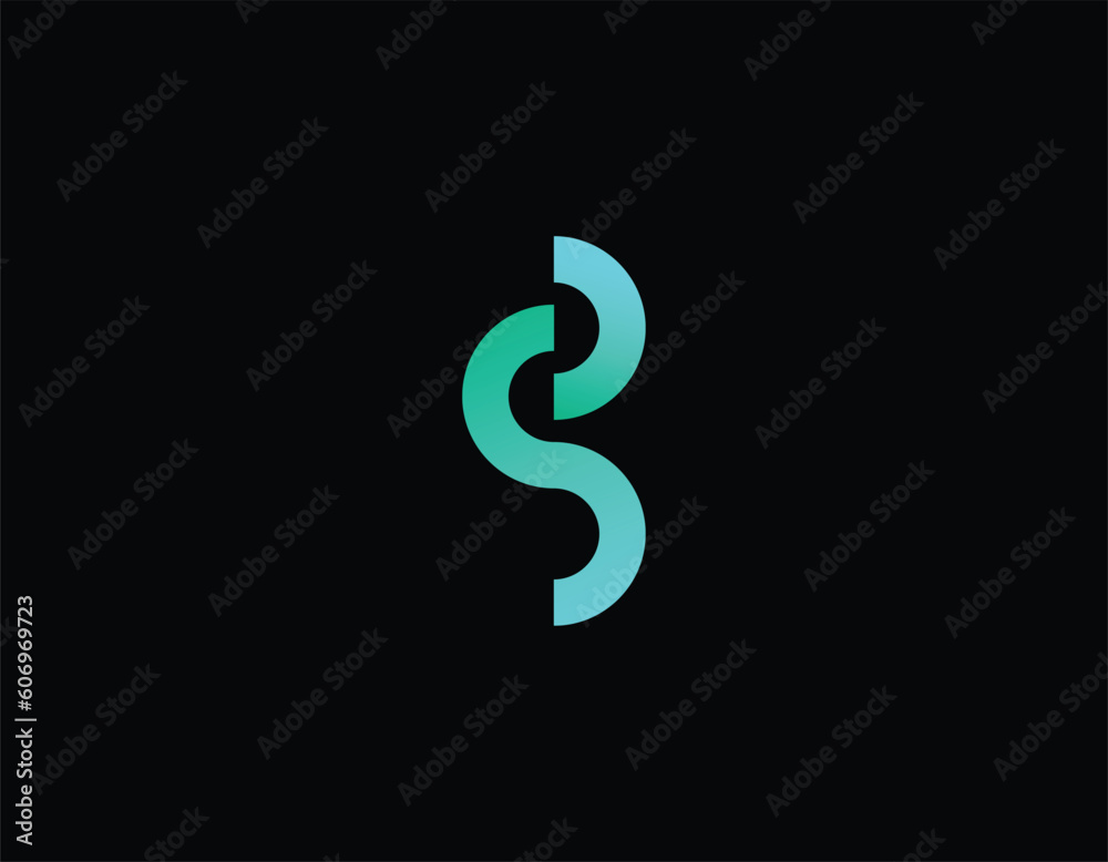 Simple Blue Initial Letter PS Logo Design Template Simple Blue Initial Letter PS Logo Design Template