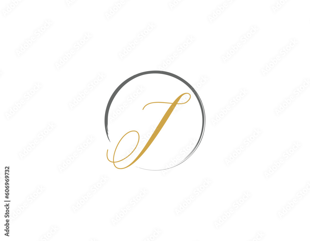 Simple Elegance Letter J with brush circle Logo Design Template Simple Elegance Letter J with brush circle Logo Design Template