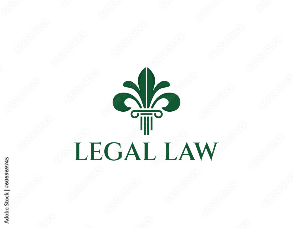 Simple Green Law Firm Business Logo Design Template