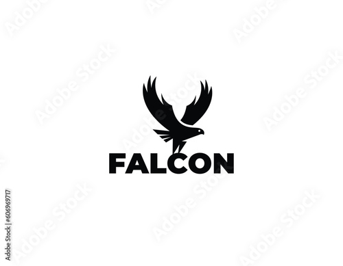 Simple Black and White Falcon Logo Design Template
