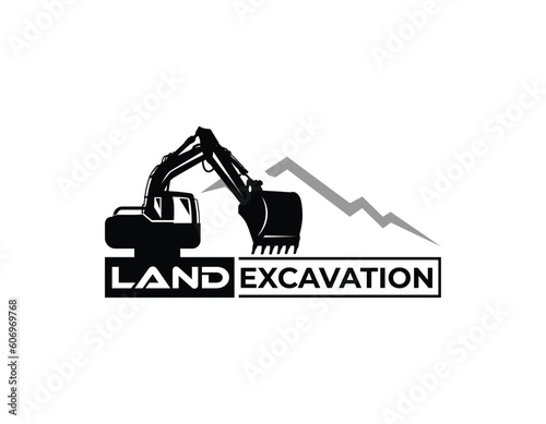 Simple Land Excavating Business Logo Design Template