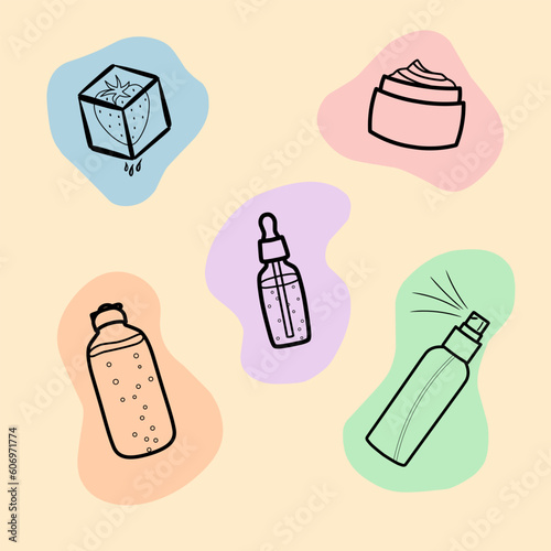 skin loves moisture choice. Everyday personal care, skincare daily routine, hygienic procedure. Flat cartoon colorful vector illustration.