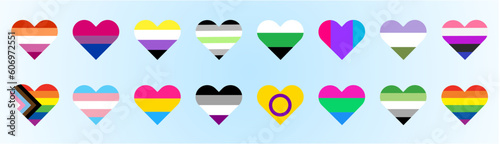 set of pride flag icons 