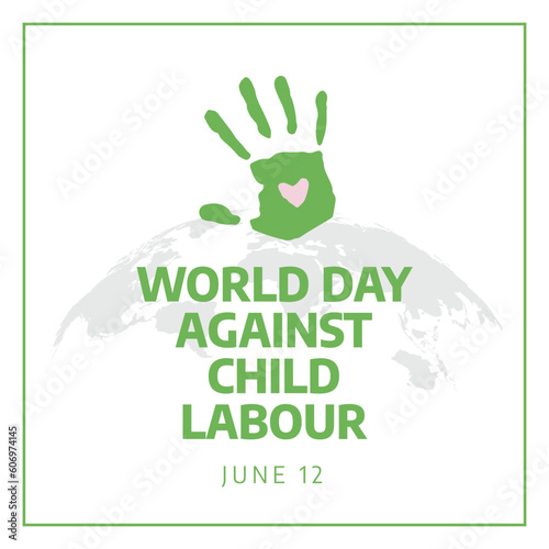 vector graphic of World Day Against Child Labour good for World Day Against Child Labour celebration. flat design. flyer design.flat illustration.