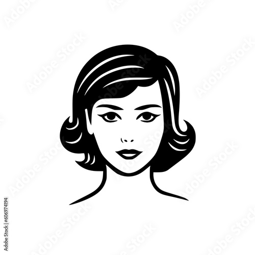 Woman portrait vector illustration isolated on transparent background