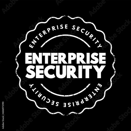 Enterprise Security text stamp, concept background
