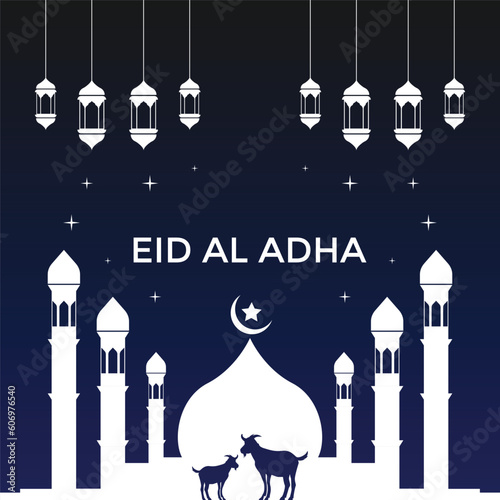 Eid Al Adha festival Greeting card background for Eid Al Adha post