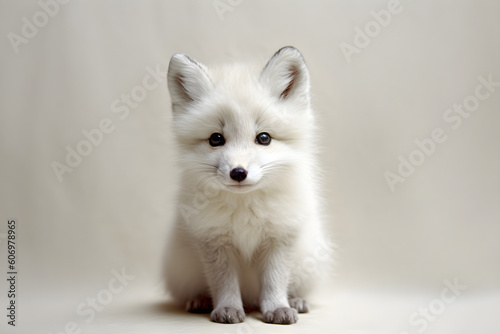 Arctic fox cub studio shot, Generative AI © sam