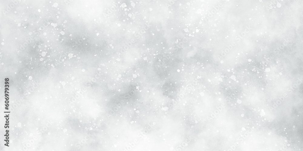 Fototapeta premium Beautiful shiny light glowing abstract glitter background with bokeh, Abstract cloudy white background with bokeh, beautiful grey watercolor background with glitter particles for wallpaper and design.